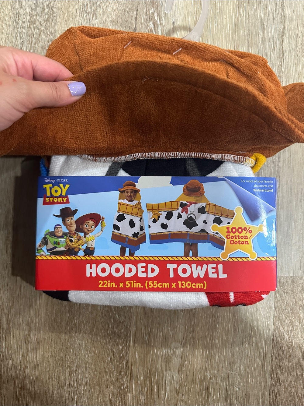 Toy Story Woody Hooded Bath Towel - Brown/White/Black